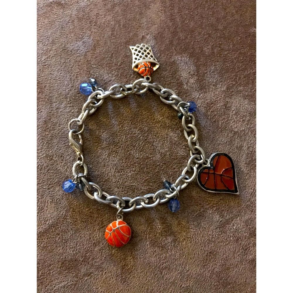Basketball Heart Charm Bracelet